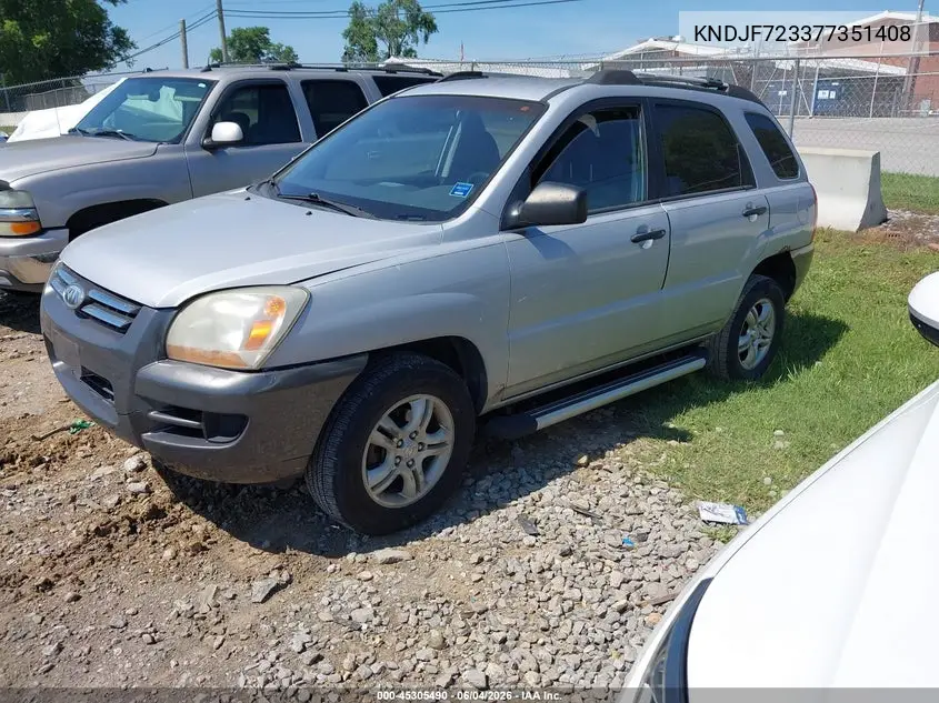 2007 Kia Sportage Lx V6 VIN: KNDJF723377351408 Lot: 45305490