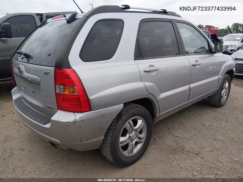 2007 Kia Sportage Ex V6 VIN: KNDJF723377433994 Lot: 45392735