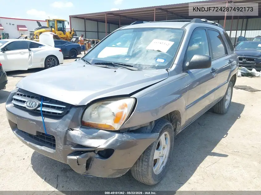 2008 Kia Sportage Lx VIN: KNDJF724287492173 Lot: 45181362
