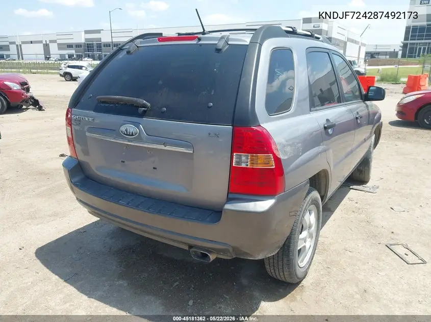 2008 Kia Sportage Lx VIN: KNDJF724287492173 Lot: 45181362
