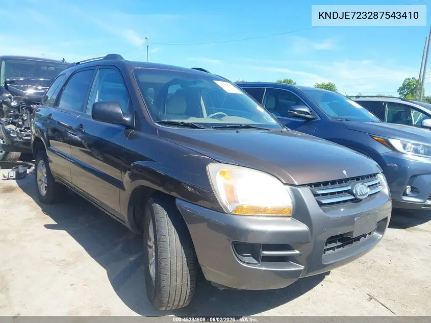 2008 Kia Sportage Lx V6 VIN: KNDJE723287543410 Lot: 45284608