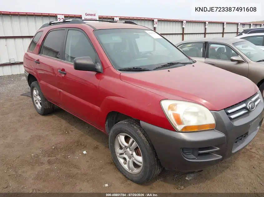 2008 Kia Sportage Lx V6 VIN: KNDJE723387491608 Lot: 45651784