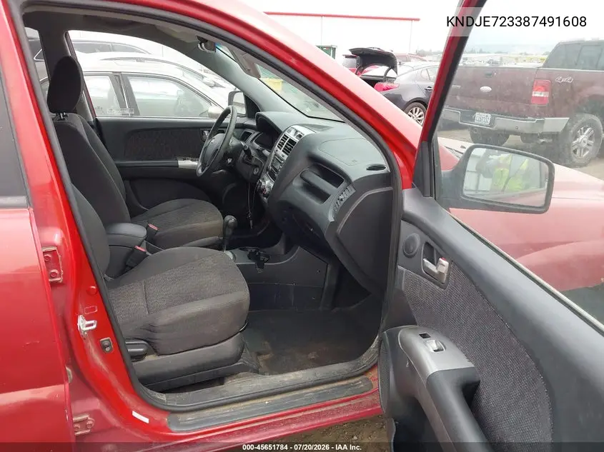2008 Kia Sportage Lx V6 VIN: KNDJE723387491608 Lot: 45651784