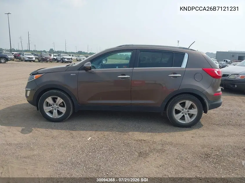 2011 Kia Sportage Ex/Sx VIN: KNDPCCA26B7121231 Lot: 30094368