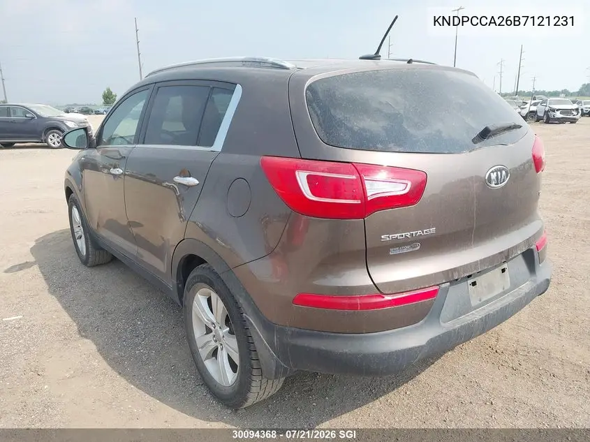 2011 Kia Sportage Ex/Sx VIN: KNDPCCA26B7121231 Lot: 30094368