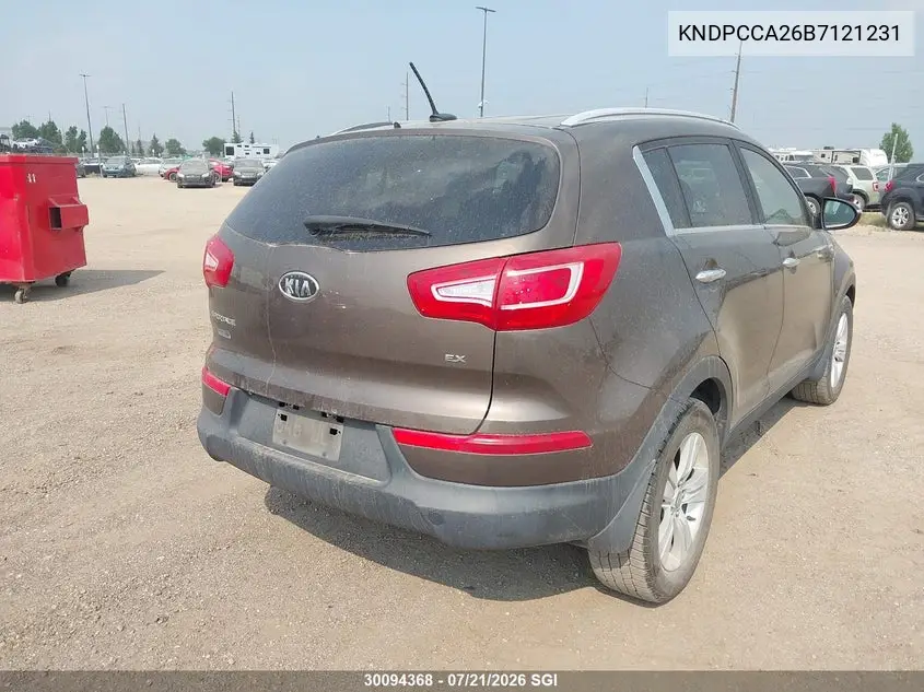 2011 Kia Sportage Ex/Sx VIN: KNDPCCA26B7121231 Lot: 30094368