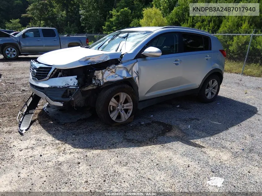 2011 Kia Sportage Lx VIN: KNDPB3A24B7017940 Lot: 45333127