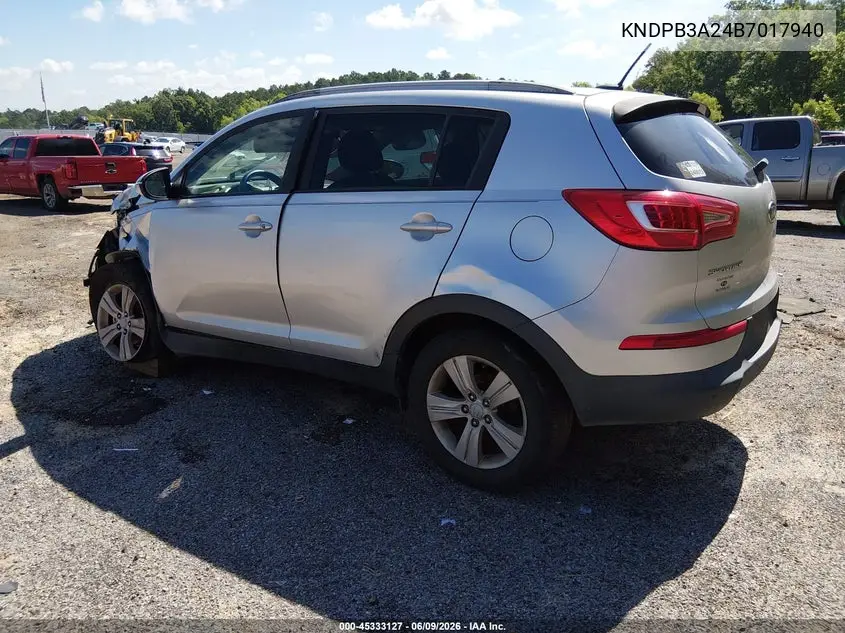2011 Kia Sportage Lx VIN: KNDPB3A24B7017940 Lot: 45333127