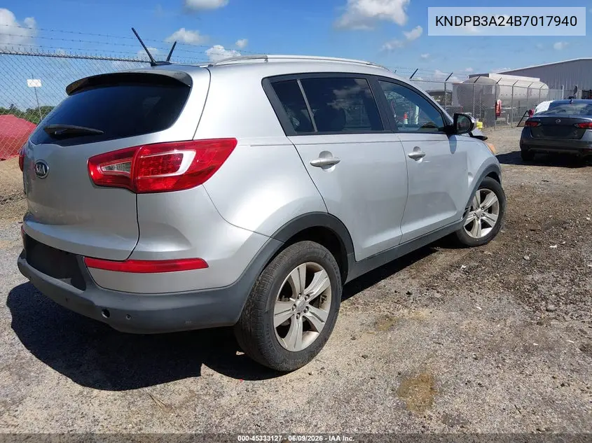 2011 Kia Sportage Lx VIN: KNDPB3A24B7017940 Lot: 45333127