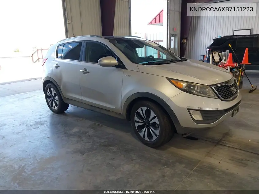2011 Kia Sportage Sx VIN: KNDPCCA6XB7151223 Lot: 45654656