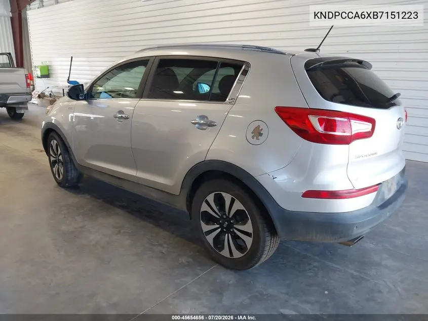 2011 Kia Sportage Sx VIN: KNDPCCA6XB7151223 Lot: 45654656