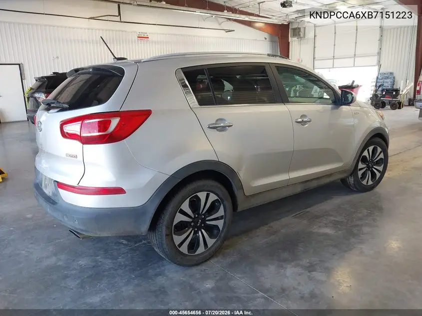 2011 Kia Sportage Sx VIN: KNDPCCA6XB7151223 Lot: 45654656