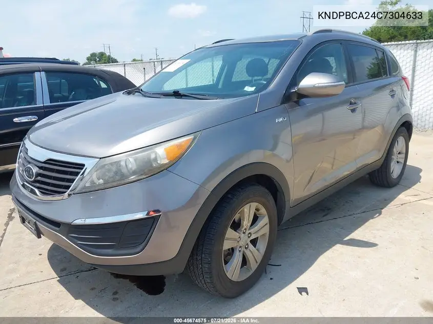 2012 Kia Sportage Lx VIN: KNDPBCA24C7304633 Lot: 45674575