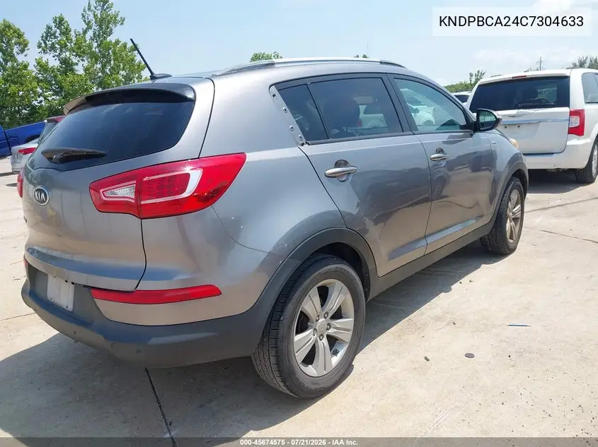 2012 Kia Sportage Lx VIN: KNDPBCA24C7304633 Lot: 45674575