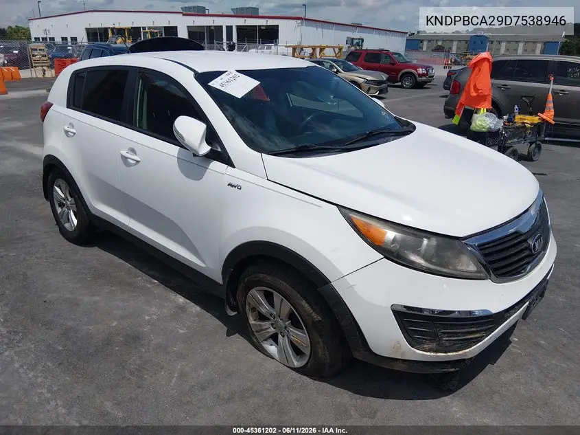 2013 Kia Sportage Lx VIN: KNDPBCA29D7538946 Lot: 45361202