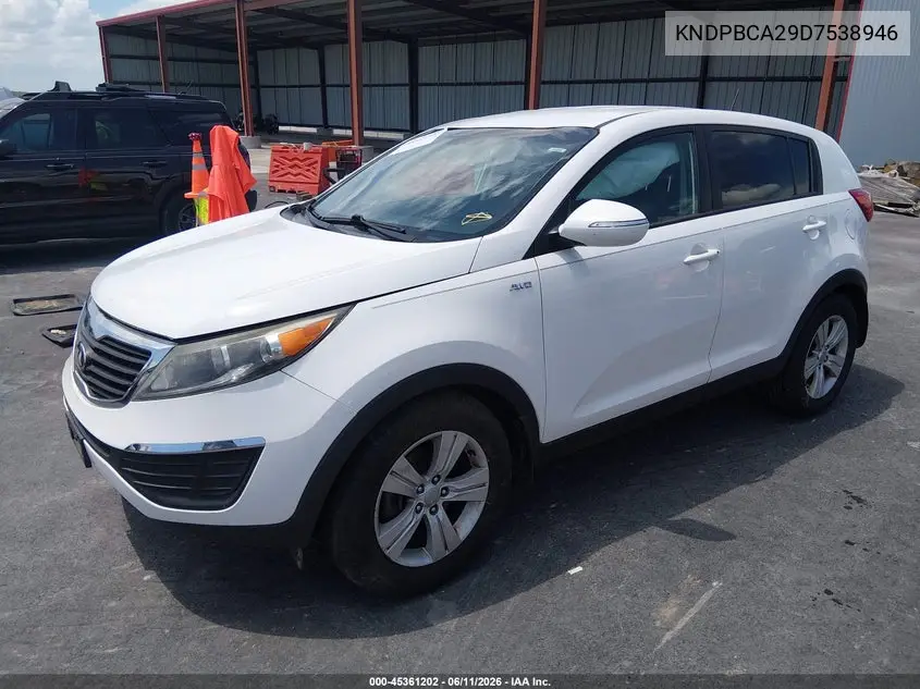 2013 Kia Sportage Lx VIN: KNDPBCA29D7538946 Lot: 45361202