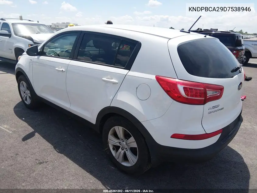 2013 Kia Sportage Lx VIN: KNDPBCA29D7538946 Lot: 45361202