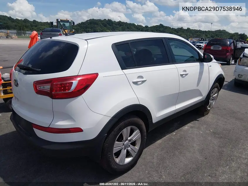2013 Kia Sportage Lx VIN: KNDPBCA29D7538946 Lot: 45361202