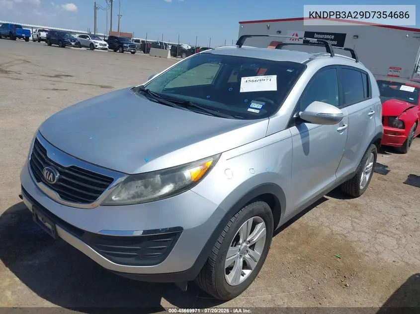 2013 Kia Sportage Lx VIN: KNDPB3A29D7354686 Lot: 45669971