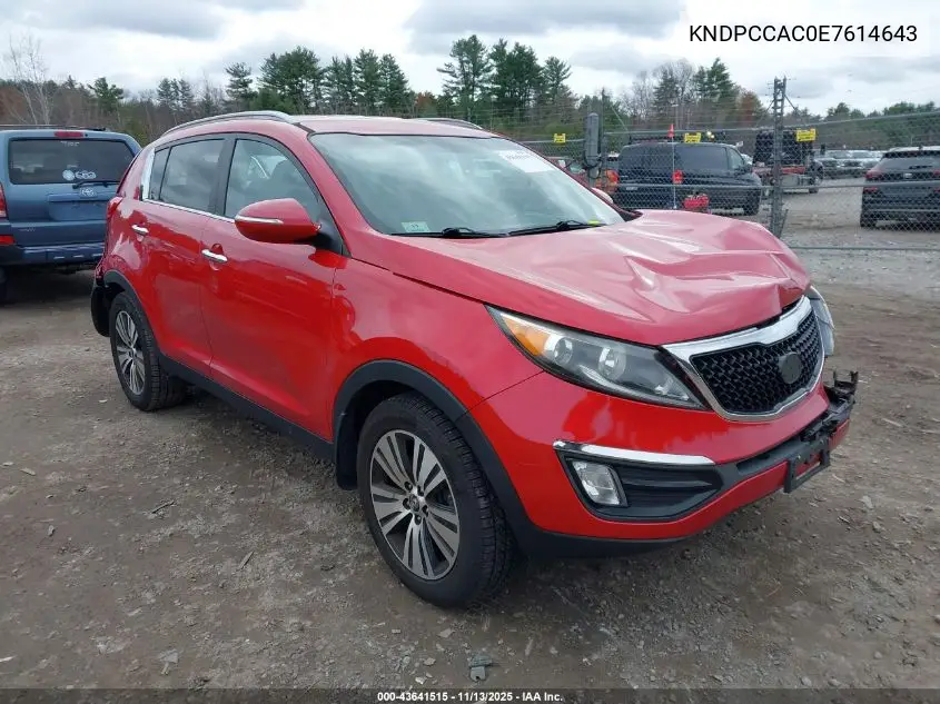 KNDPCCAC0E7614643 2014 Kia Sportage Ex