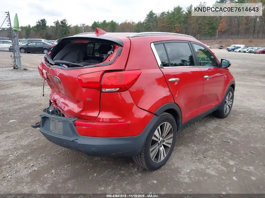 KNDPCCAC0E7614643 2014 Kia Sportage Ex