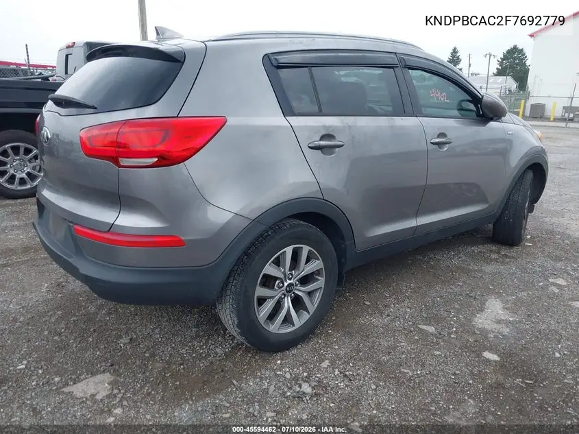 2015 Kia Sportage Lx VIN: KNDPBCAC2F7692779 Lot: 45594462