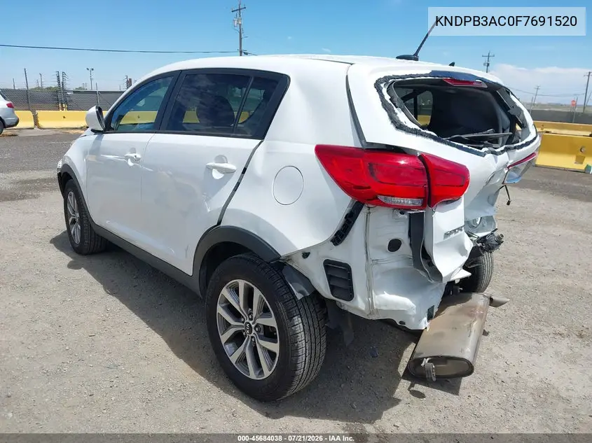 2015 Kia Sportage Lx VIN: KNDPB3AC0F7691520 Lot: 45684038