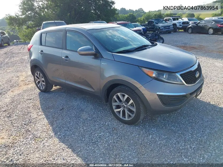 2016 Kia Sportage Lx VIN: KNDPBCAC4G7863954 Lot: 45349084