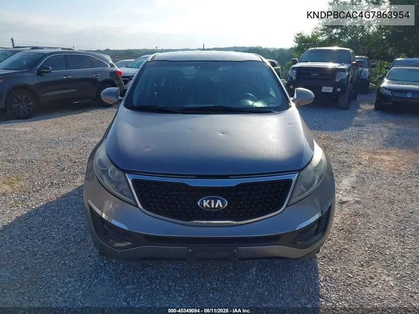 2016 Kia Sportage Lx VIN: KNDPBCAC4G7863954 Lot: 45349084