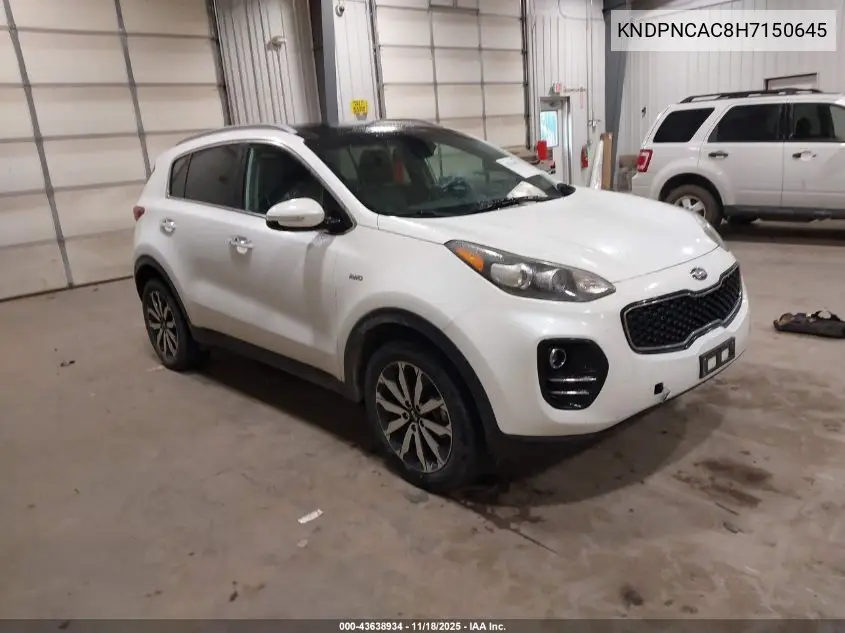 KNDPNCAC8H7150645 2017 Kia Sportage Ex