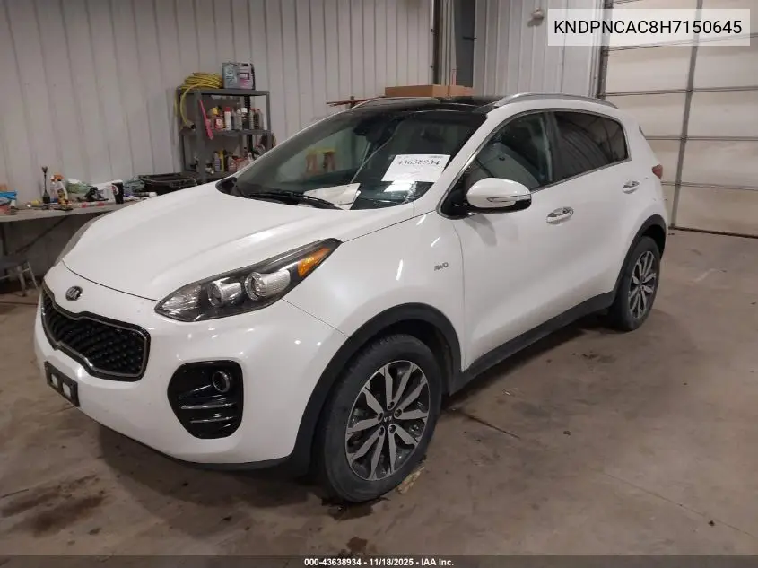 KNDPNCAC8H7150645 2017 Kia Sportage Ex