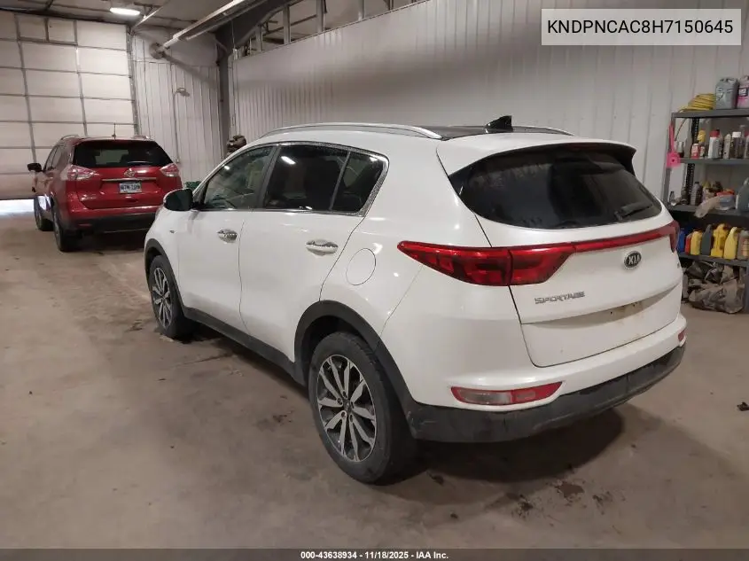 KNDPNCAC8H7150645 2017 Kia Sportage Ex