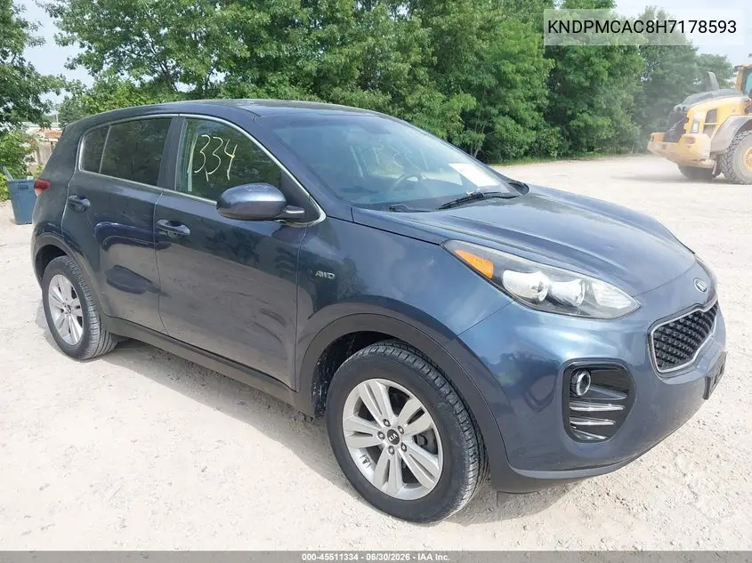 2017 Kia Sportage Lx VIN: KNDPMCAC8H7178593 Lot: 45511334