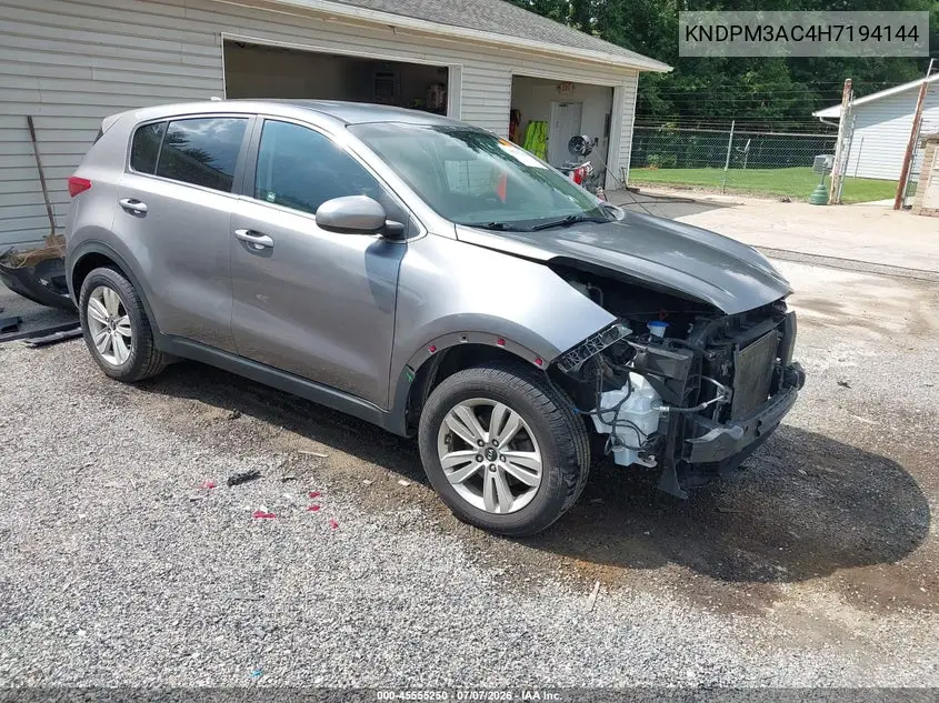 2017 Kia Sportage Lx VIN: KNDPM3AC4H7194144 Lot: 45555250