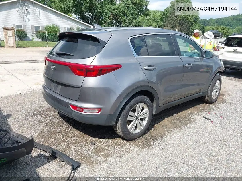 2017 Kia Sportage Lx VIN: KNDPM3AC4H7194144 Lot: 45555250