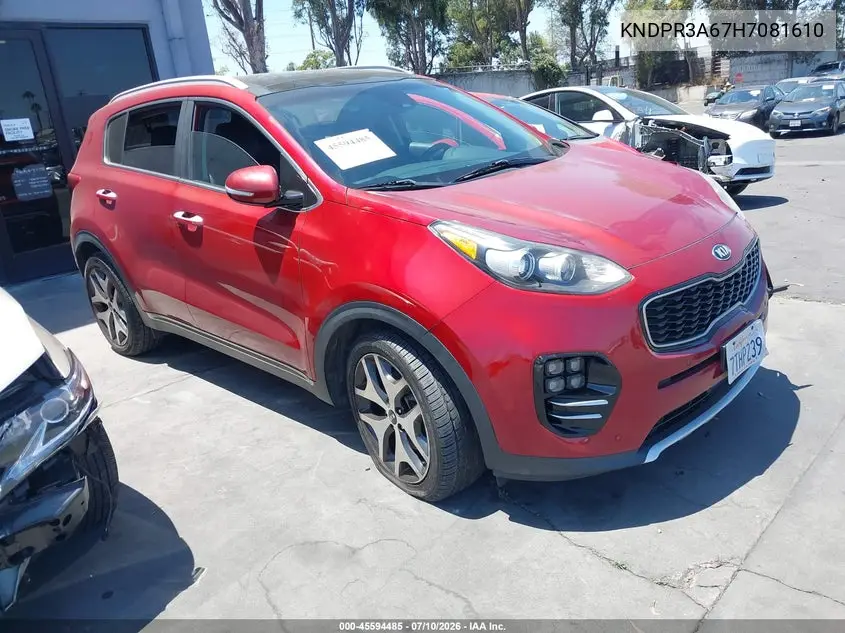 2017 Kia Sportage Sx Turbo VIN: KNDPR3A67H7081610 Lot: 45594485