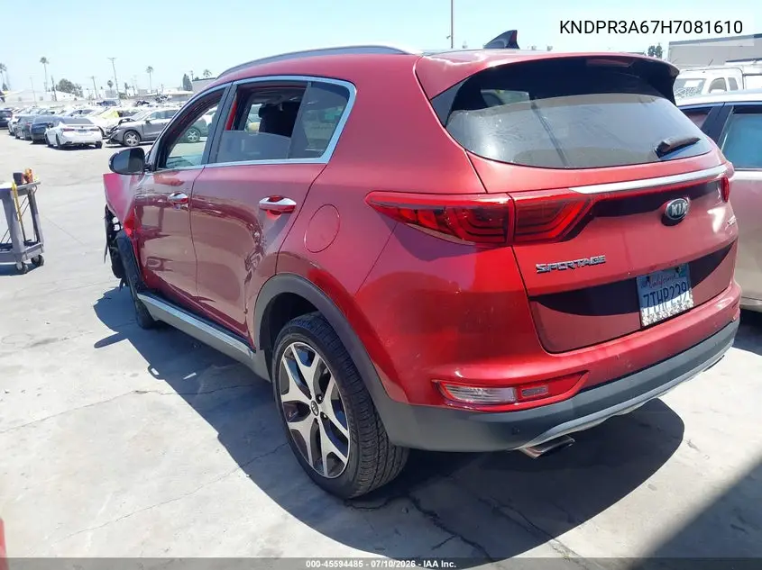 2017 Kia Sportage Sx Turbo VIN: KNDPR3A67H7081610 Lot: 45594485