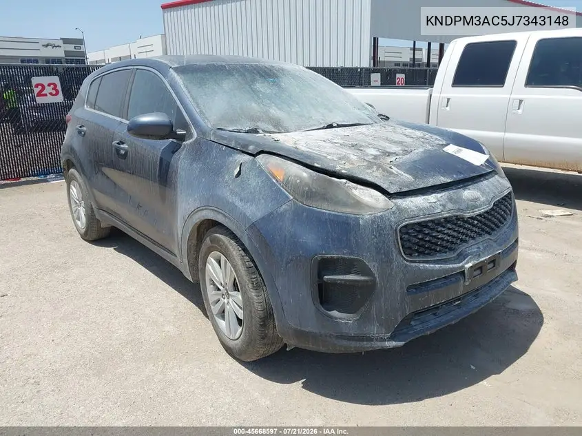 2018 Kia Sportage Lx VIN: KNDPM3AC5J7343148 Lot: 45668597