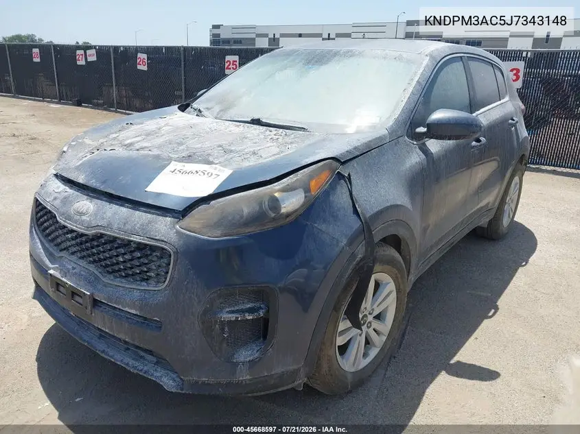 2018 Kia Sportage Lx VIN: KNDPM3AC5J7343148 Lot: 45668597