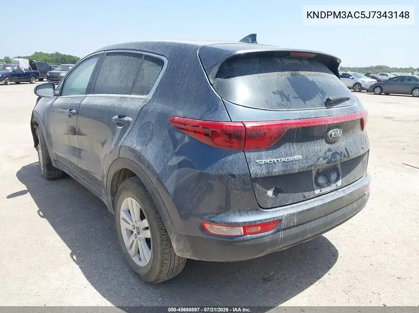 2018 Kia Sportage Lx VIN: KNDPM3AC5J7343148 Lot: 45668597
