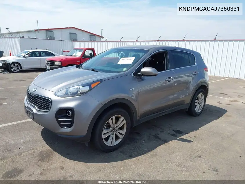 2018 Kia Sportage Lx VIN: KNDPMCAC4J7360331 Lot: 45675707