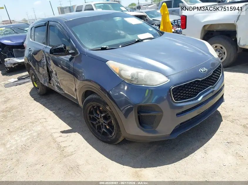 2019 Kia Sportage Lx VIN: KNDPM3AC5K7515941 Lot: 45389361