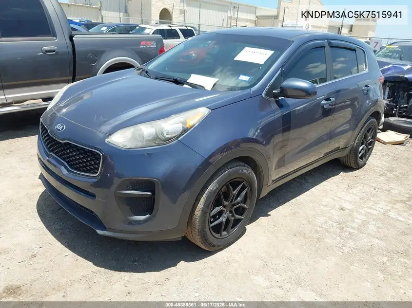 2019 Kia Sportage Lx VIN: KNDPM3AC5K7515941 Lot: 45389361
