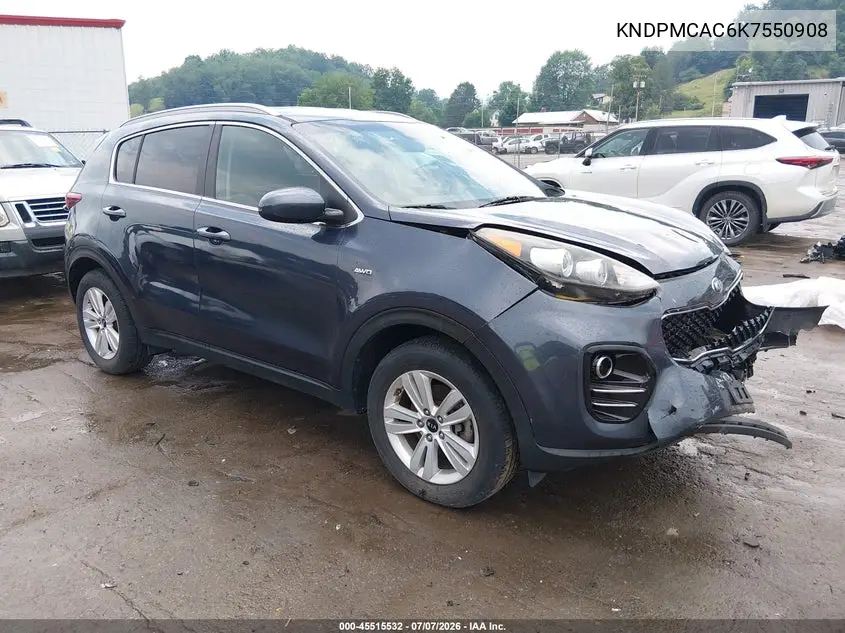 2019 Kia Sportage Lx VIN: KNDPMCAC6K7550908 Lot: 45515532