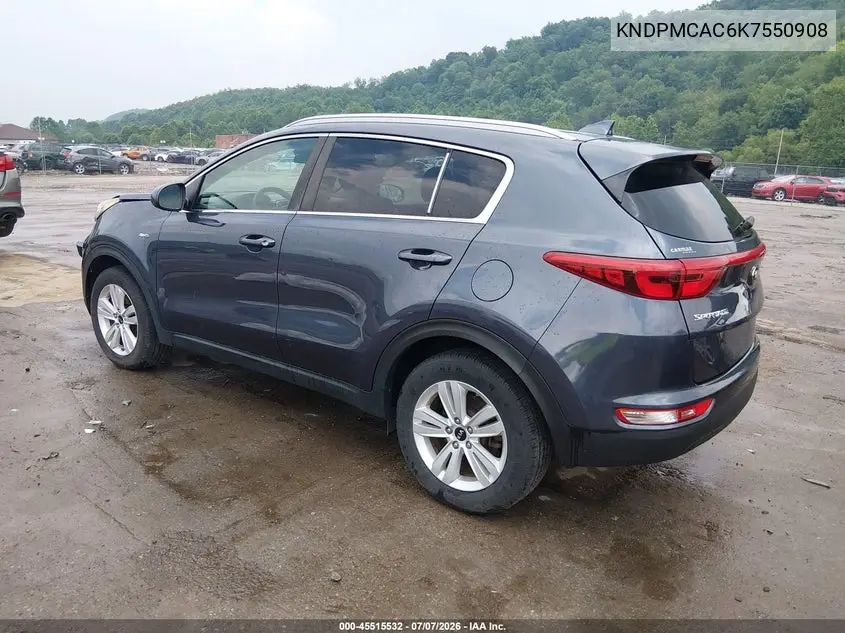 2019 Kia Sportage Lx VIN: KNDPMCAC6K7550908 Lot: 45515532