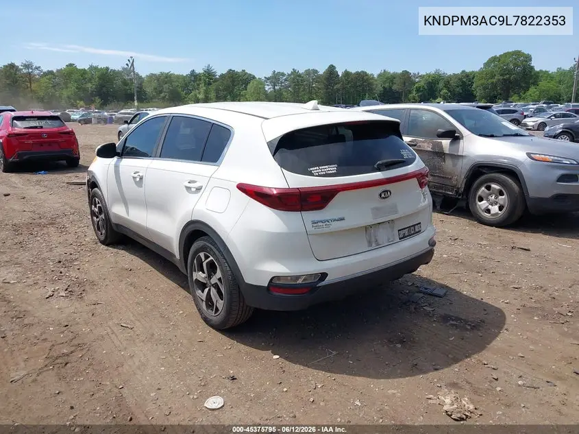 2020 Kia Sportage Lx VIN: KNDPM3AC9L7822353 Lot: 45375795
