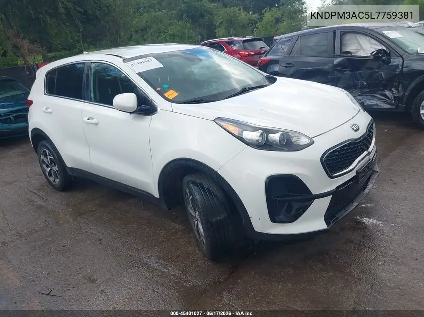 2020 Kia Sportage Lx VIN: KNDPM3AC5L7759381 Lot: 45401027
