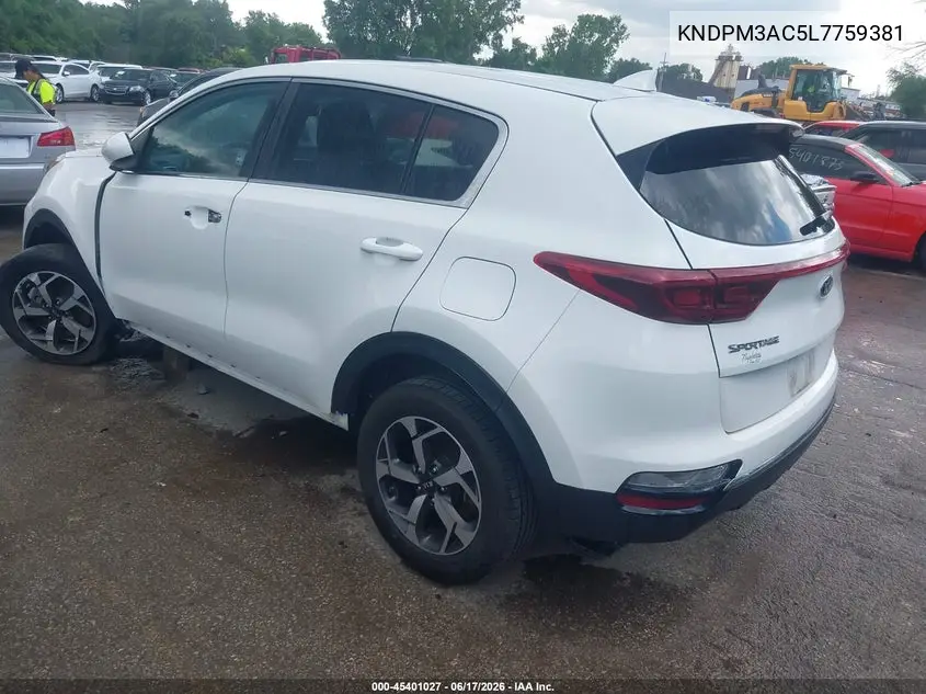 2020 Kia Sportage Lx VIN: KNDPM3AC5L7759381 Lot: 45401027