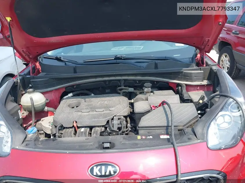 2020 Kia Sportage Lx VIN: KNDPM3ACXL7793347 Lot: 45663000