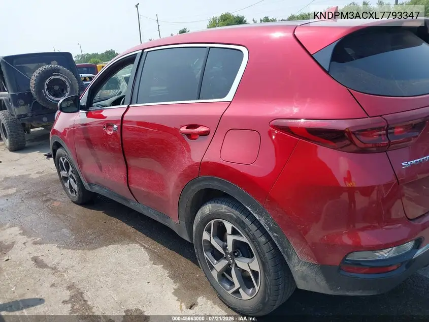 2020 Kia Sportage Lx VIN: KNDPM3ACXL7793347 Lot: 45663000
